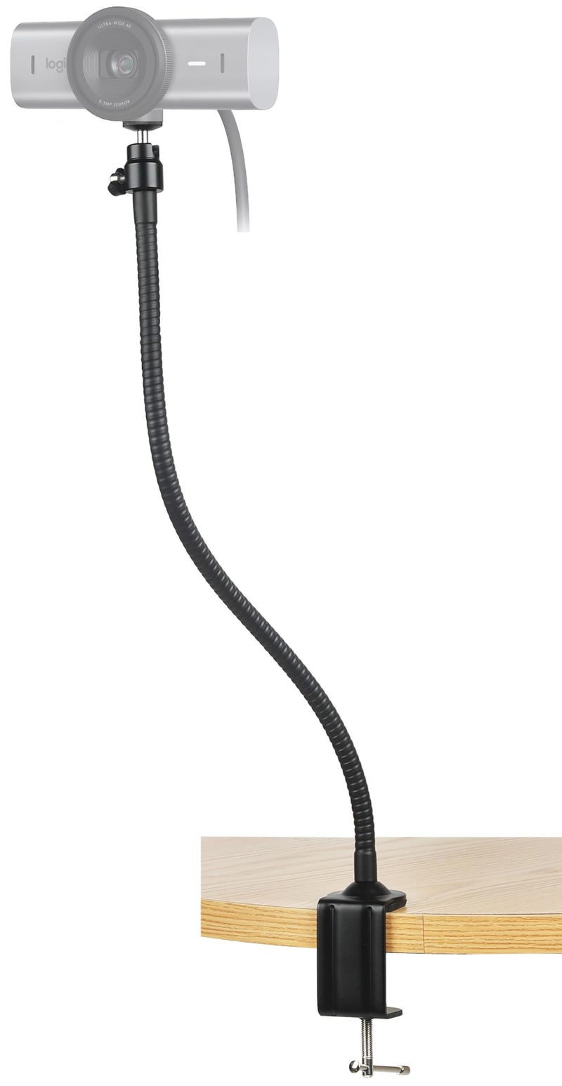 AceTaken 25 inch Flexible Desktop Jaw Long Arm Clamp Mount Holder Stand Compatible with Logitech MX Brio 4K, Brio 4K, Brio 500 Webcams - Image 1